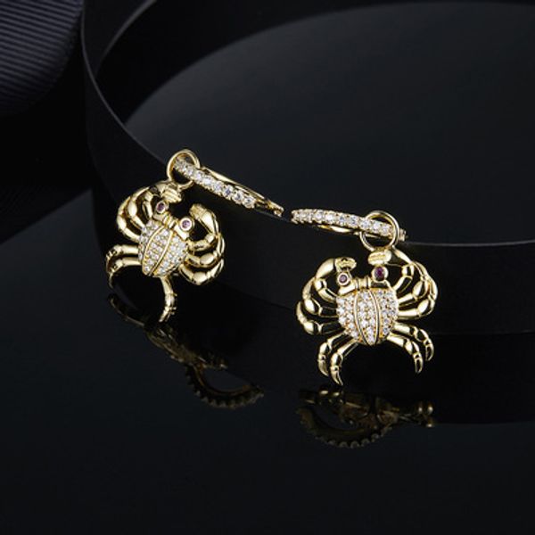 

wholesale-wholesale- yellow silver sea crab earrings, Golden