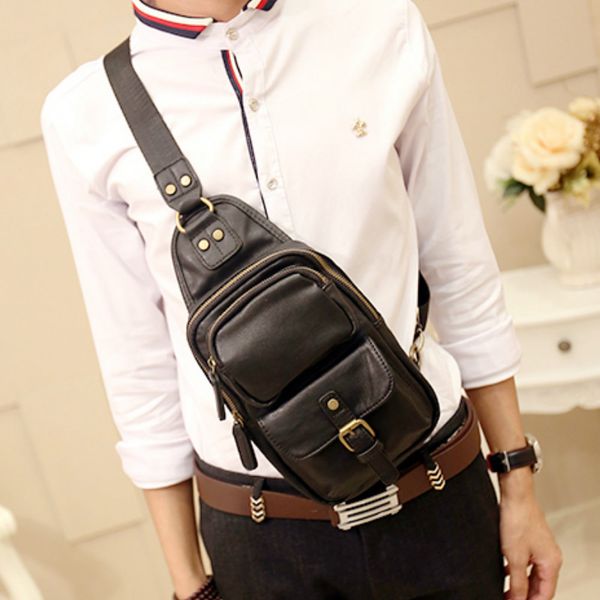 

tidog original design leather casual bag fashion trends men's chest bag