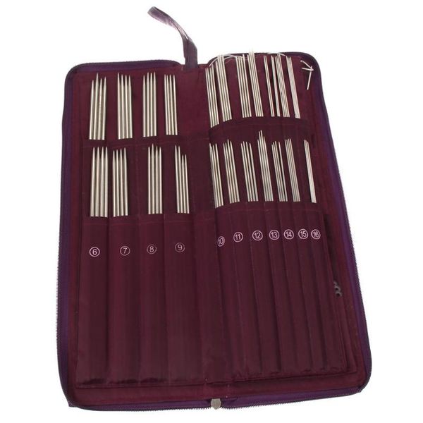 

104pcs stainless steel straight knitting needles crochet hook weave set, Black