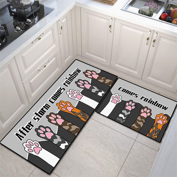 

cat cartoon printed bathroom kitchen doormat carpets area rug floor mats non-slip tapete mattress door mat for living room