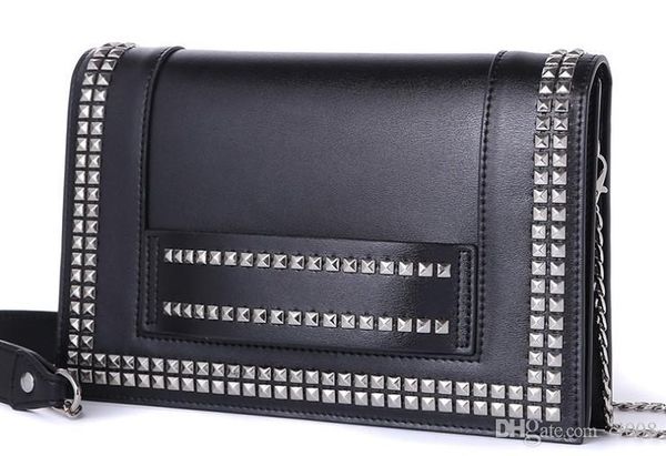 

designer crossbody bags women fashion shoulder bags soft leather 25cm small clutch bag with studs hidden zipper pocket inner