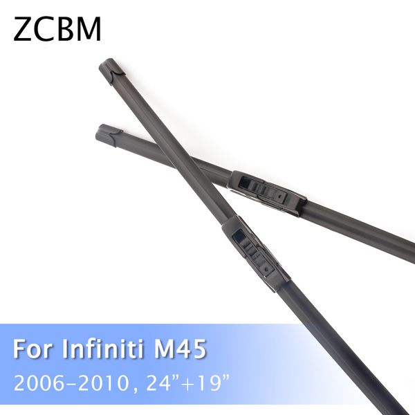 

zcbm car wiper blades for infiniti m45 2006 2007 2008 2009 2010 hook type front windshield wipers 24 + 19 inches 2pcs a set