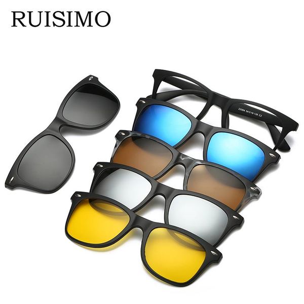 

6 in 1 custom men women polarized optical magnetic sunglasses clip magnet clip on sunglasses polaroid clip on sun glasses frame seyvp