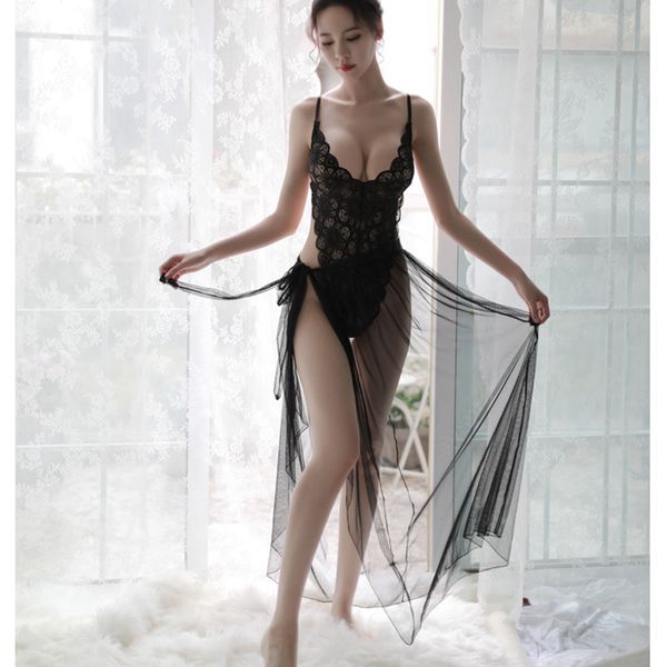 See Through Sleepwear Porn - 2019 Womens Sexy Lace See Through Porn Sleep Wear Night Dress Deep V  Backless Lingerie Night Gown Babydoll Lingerie Porno Sleepwear From  Qutecloth, ...