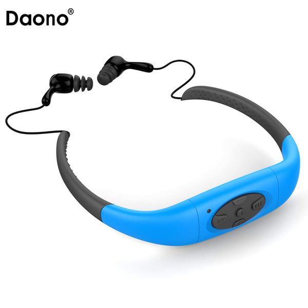 

daono ipx8 waterproof 8gb underwater sport mp3 music player neckband stereo earphone audio headset with fm for diving swimming