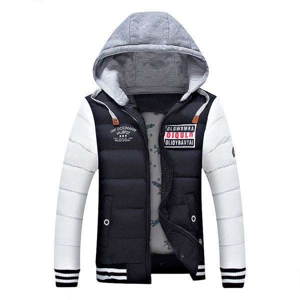 

hooded male warm duck down coat large size 4xl outdoor snow-outwear jacket winter new overcoat outwear with zipper slim men, Black