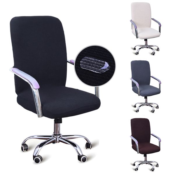 

waterproof 3 sizes computer office chair cover elastic armchair slipcover removable seat arm chair covers stretch rotating lift