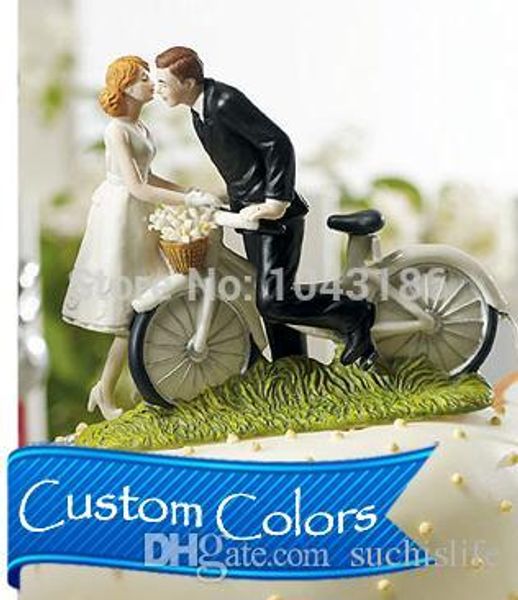 2019 Bicycle Kiss Custom Couple Cake Top Figurine Funny