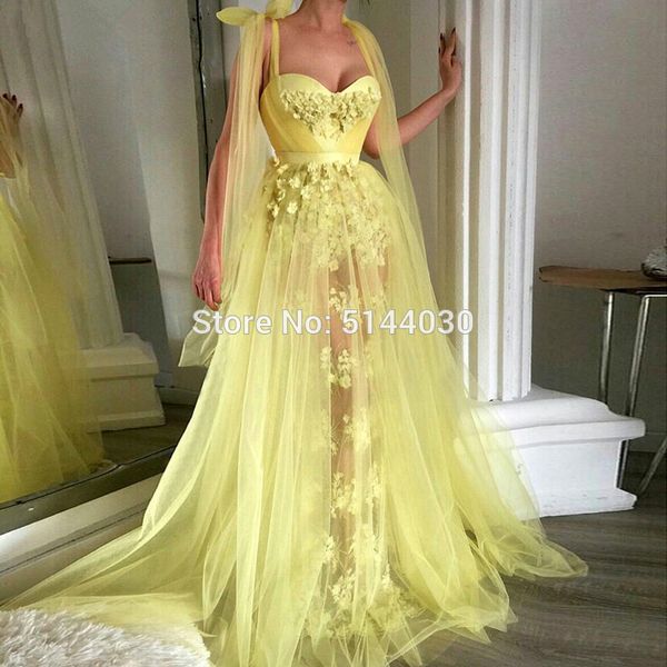 

yellow muslim evening dresses 2019 a-line sweetheart tulle lace long islamic dubai saudi arabic long formal evening gown, White;black