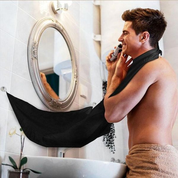

120x80cm man bathroom apron black beard apron hair shave for man waterproof floral cloth household cleaning protecter