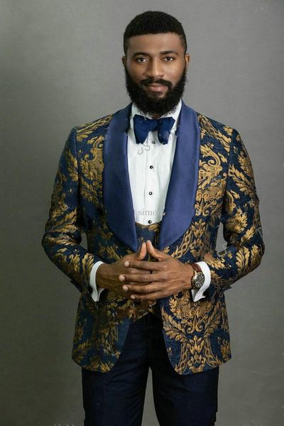 

fashion blue jacquard groom tuxedos shawl lapel bridegroom blazer men formal suits prom party suits (jacket+pants+tie+vest) 795, Black;gray