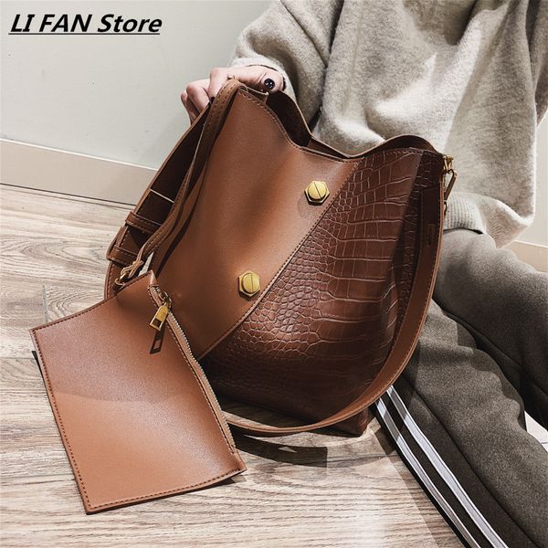 

new fashion shoulder bag women large capacity crossbody bags for women crocodile print women's leather bag female summer