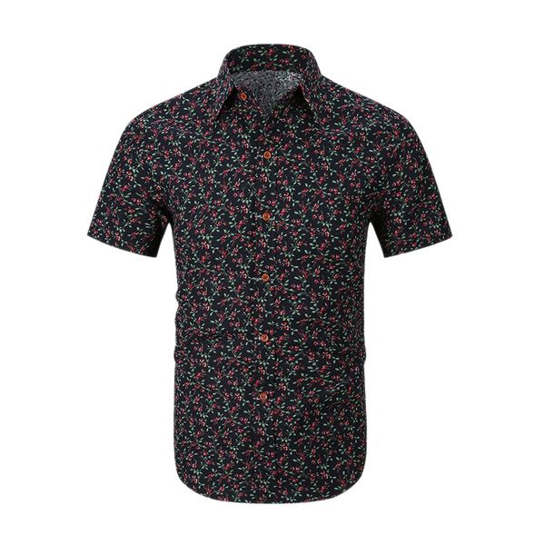 

fashion men's print floral hawaiian shirts mens tropical summer short sleeve button down casual shirt holiday party camisa, White;black