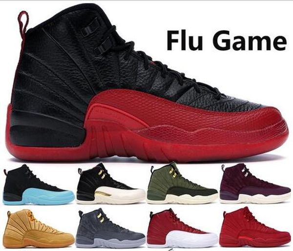

selling cny flu game 12 12s jumpman basketball shoes gamma blue playoff wings dark grey mens luxury designer trainer shoes us7-13