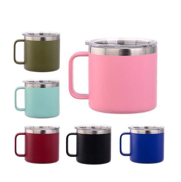 

14oz coffee mugs with handles stainless steel coffee mugs double wall vacuum insulated mugs 14oz metal wine cup