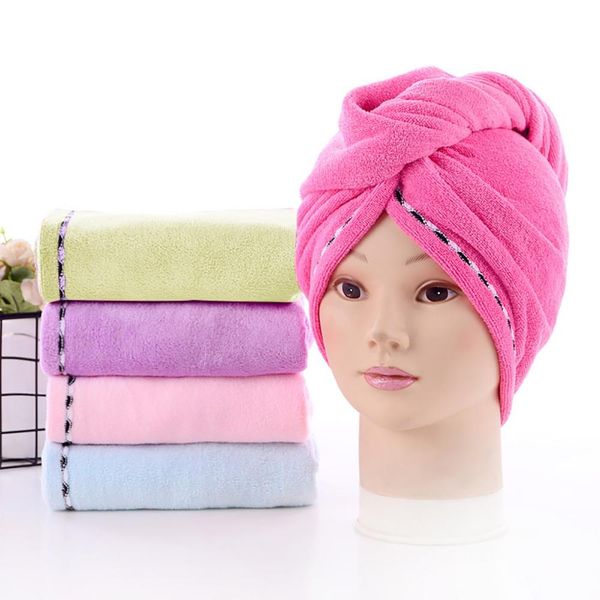 

after shower hair drying wrap womens girls lady's towel quick dry hair hat cap turban bathrobe cap bathing tools fb