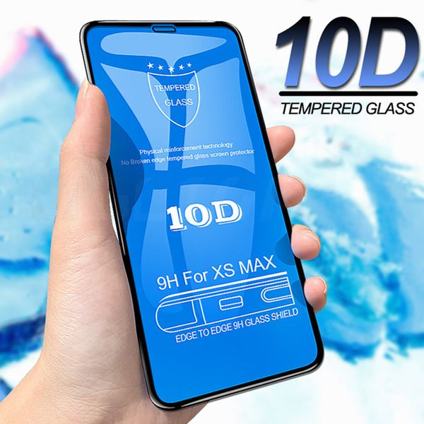 

9h screen protector 10d tempered glass hard edge phone protective explosion-proof guard film for iphone 11 pro max xs xr x 8 7 6 6s plus