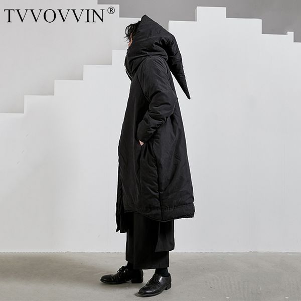

hooded black big size thick cotton-padded coat long sleeve loose fit women parkas fashion new autumn winter 2020 1n323