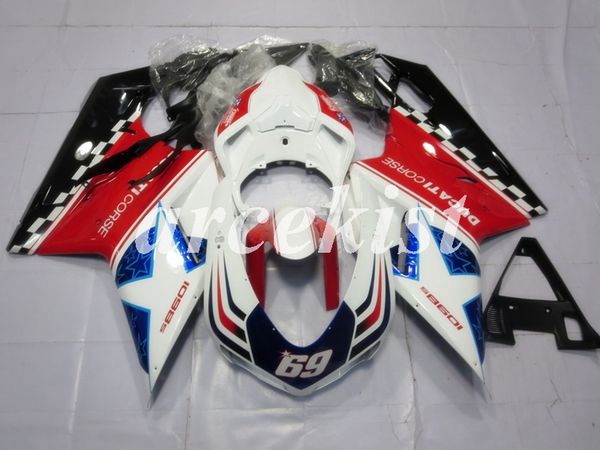 

4 подарков нового abs инъекция полный комплект обтекатели, пригодные для ducati 848 evo 1098 1198 1198s 2007 2008 2009 2010 2011 2012 body н