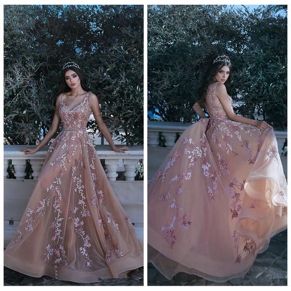 

2020 spaghetti lace appliques a-line prom dresses beaded rhinestone tulle soft ladies special occasion party gowns floor length custom, Black