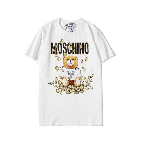 

20ss роскошные мужчины женщины футболку bear печати письмо топы streetwear футболки hip hop kanye высокого качества для мужчин одежда хлопок, White