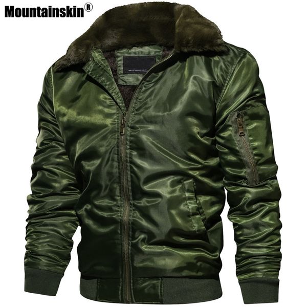

mountainskin new men's jackets winter thick motorcycle coats male pilot bomber jacket fleece warm mens brand clothing sa555, Black;brown
