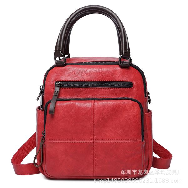 

2019 new retro single shoulder backpack a variety of female bags pu ladies with leather wear-resistant fashion bags