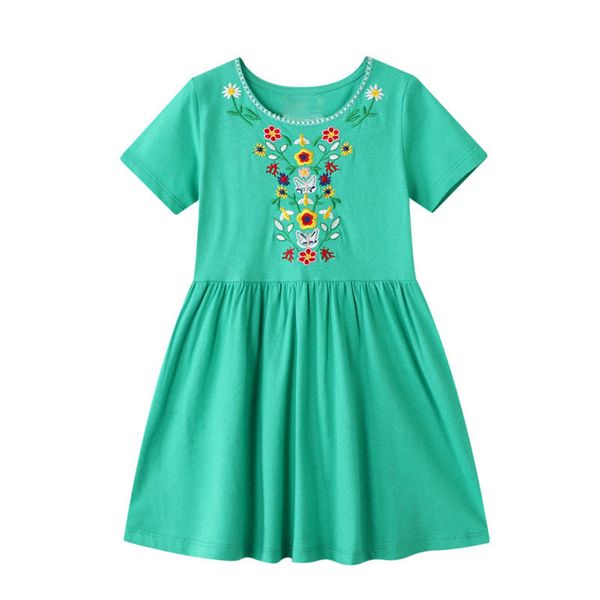 

2020 dress vestidos sukienki kids clothes dresses for girls summer dress robe fille flowers embroidery jurken vestido menina new, Red;yellow