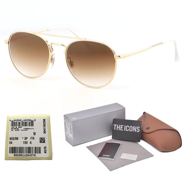 

дизайн марка высококачественные стеклянные линзы круглые солнцезащитные очки женщины мужчины очки óculos de sol с оригинальной коробке, паке, White;black