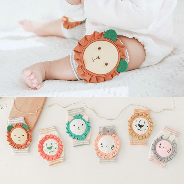 

детские наколенники cute / puppy/lion pattern летние детские хлопчатобумажные наколенники защитная сетка дышащая 0-3t, Pink;yellow