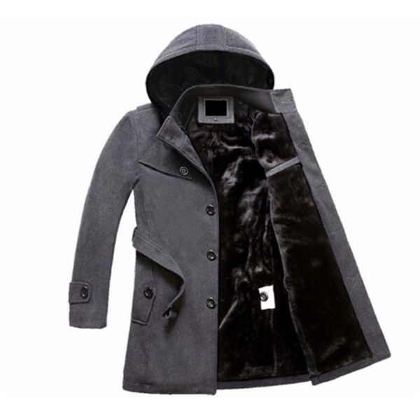 

winter coat plus male cashmere coats in the long section of thick woolen slim young korean wool men jacket, Black