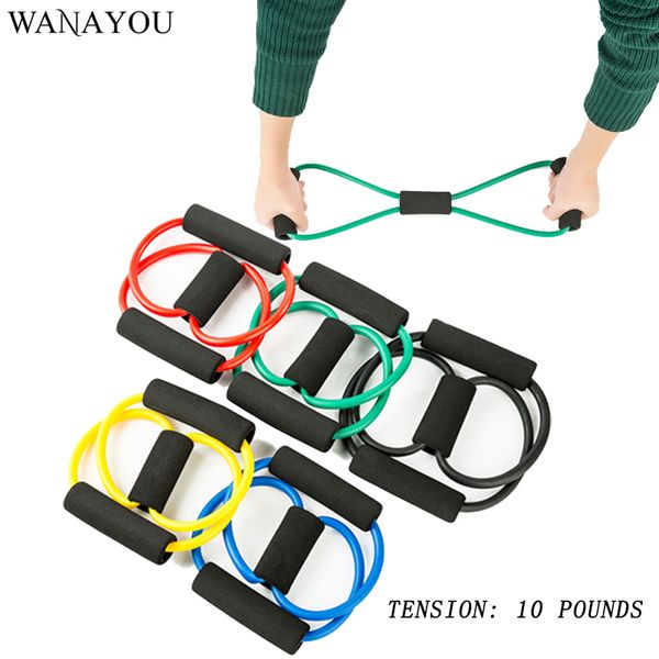 

wanayou women 8-character latex tube pull rope fitness yoga pilates exercise arm chest expander workout elastic resistance bands