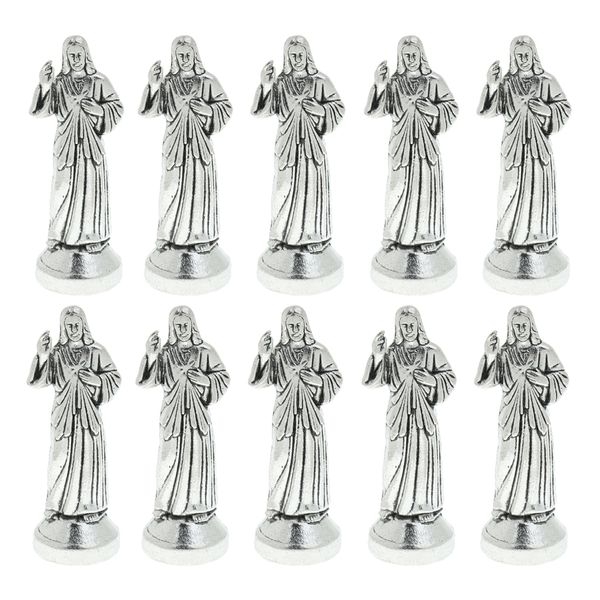 

10pcs mini jesus religious figurine home decoration statue silver 7cm
