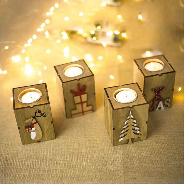 Wholesale Hot Wood Candle Holders Tealight Candlesticks Lantern
