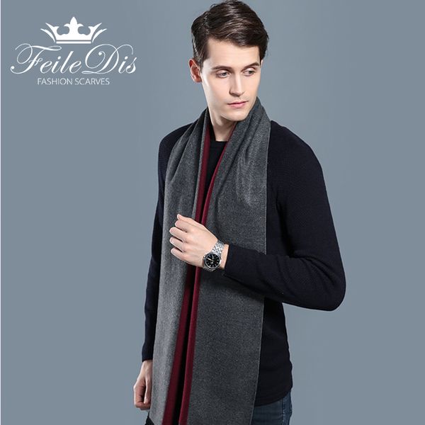 

feiledis]2018 new men's scarves autumn and winter multi-purpose decorative men's business scarves fd226, Blue;gray