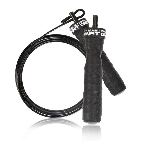 

ball bearing black speed skipping rope non-slip handle weighted jump rope for exercise fitness training boxing w/ bag