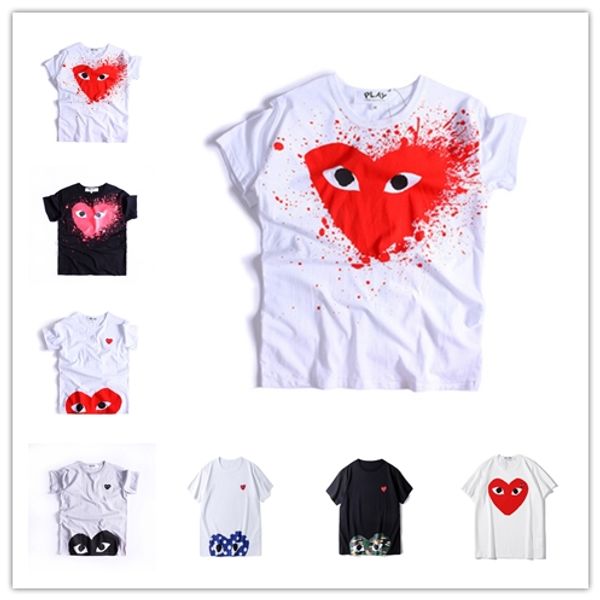 

cdg играть высокого качество мужчину т рубашки горячие праздник сердце emoji японского камуфляж camo сердце серой белая тенниска женщины люд, Black;blue