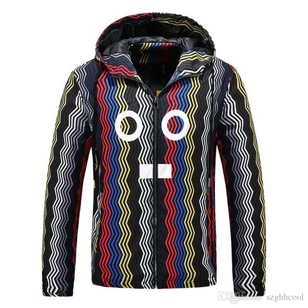 

new arrival trend personality mens designer jackets side slit pocket jacket fashion wave print youngth men windbreaker 3 colors, Black;brown