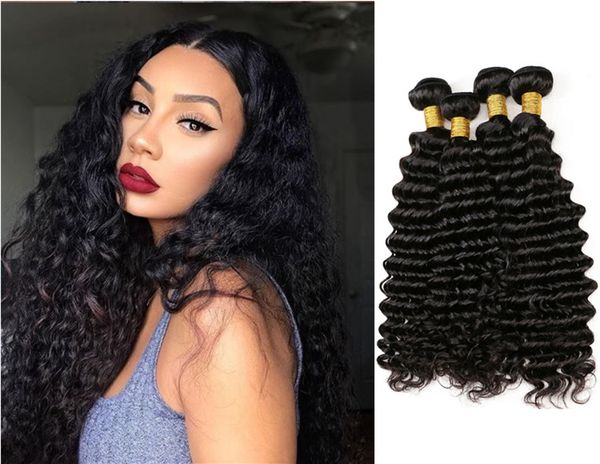 Viya Deep Wave Hairstyle 4 Bundles Machine Double Weft Unprocessed