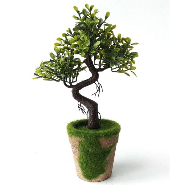 

1pc mini pine tree simulation green plant bonsai artificial flowers fake pot plants deskornaments living room home decor