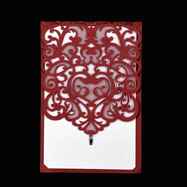 

10pcs european style invitation cards hollowed-out 5 color for wedding