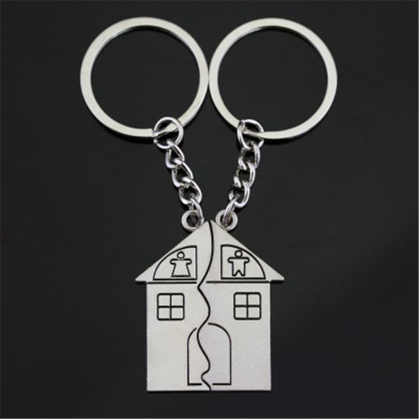 

10pair couple keychain house key ring silver lovers love key chain souvenirs valentine's day gift, Slivery;golden