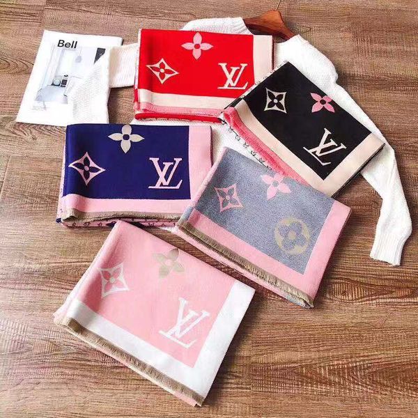 

2019 brand new design womans brand scarf gold thread classic design womans scarves for gift no box 180x70, Blue;gray