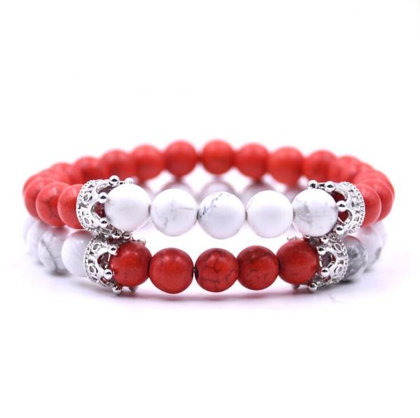 

2pcs/set natural stone couple bracelet selling foreign trade couple bracelet micro-zircon bracelet suit valentine's day gift, Black