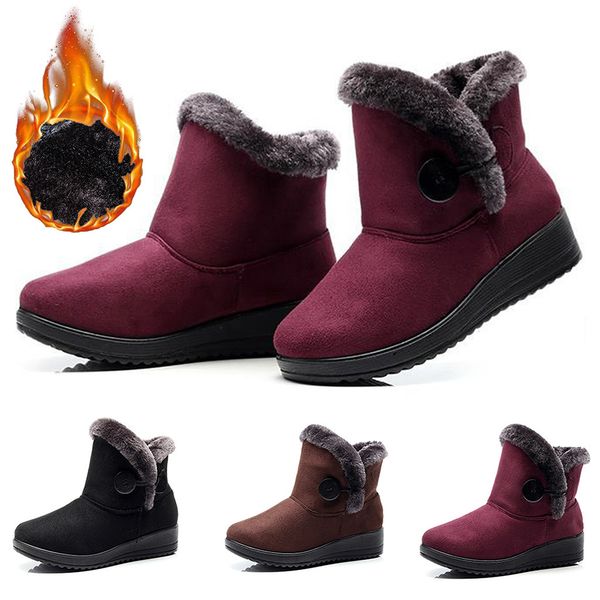 

women snow boots warm fur ankle boots female winter winter shoes ladies plus size booties comfort drop shipping #d, Black