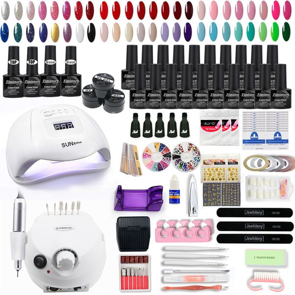 Kit per nail art Set di lampade da 72 W per kit di smalto a 20 colori 35000 giri/min Trapano per macchina utensile acrilico