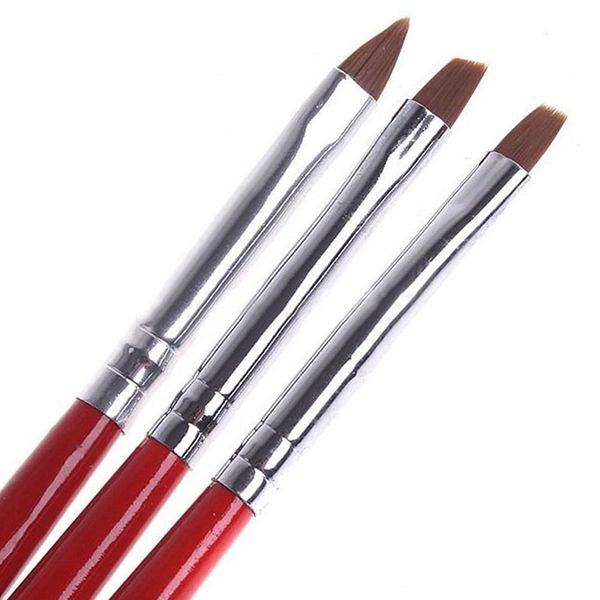 

3pcs soft professional pen nail art brushes tool set nails decor accessories bv789, Yellow