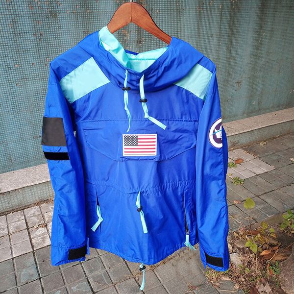 

fashion hoodie 17ss gore-tex pullover hoodie hip hop usa flag jacket blue black navy red 4 colors s-xxl