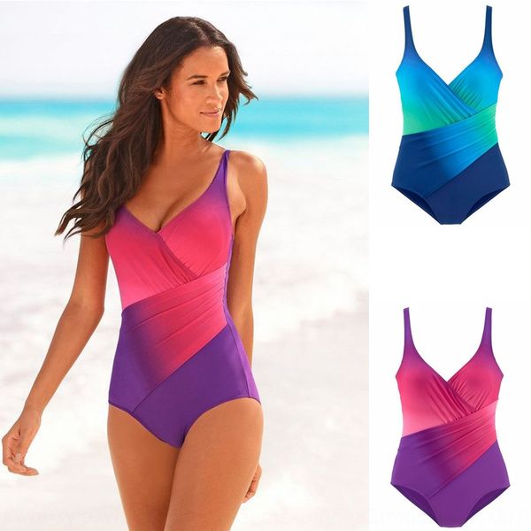 

2020 women's gradient one-piece popular 2020 women's gradient one-piece popular bikini swimsuit swimsuit bikini, White;black
