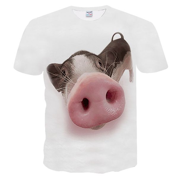 

2019 the pig3d printing animal cool funny t shirt men summer t shirt short sleeve t-shirt male fashion male5xl, White;black